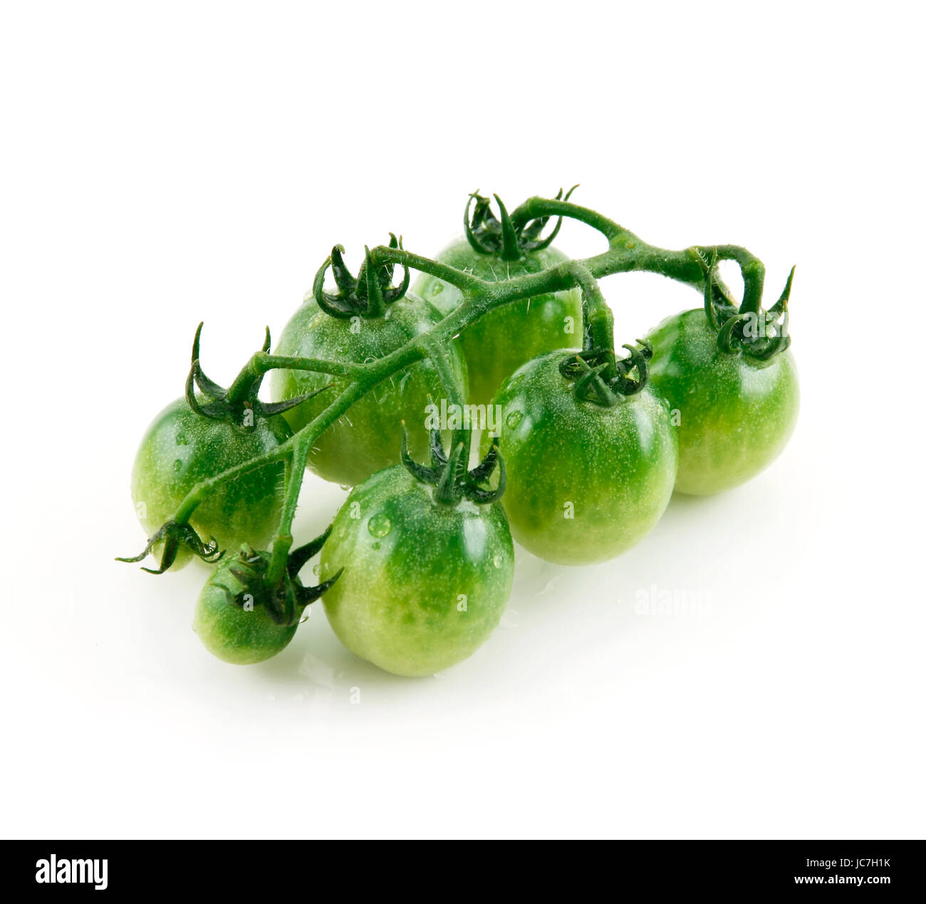 Ripe Wet Green Tomatoes Isolated on White Background Stock Photo - Alamy