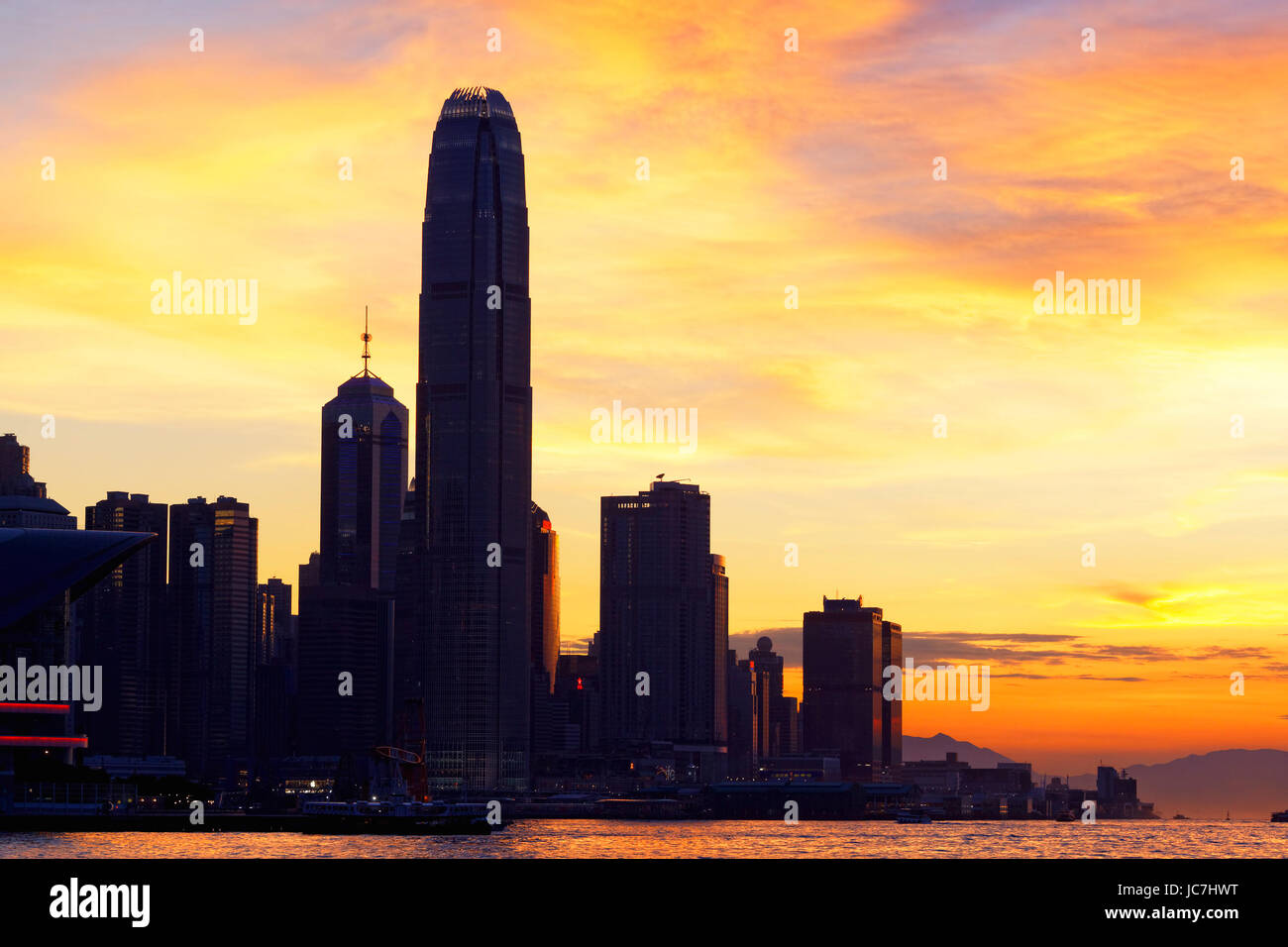 Hong Kong downtown city Sunset Stock Photo - Alamy