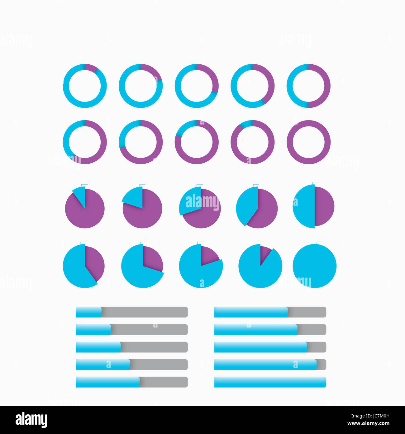 Various infographic pie graphs and bar graphs Stock Photo Alamy