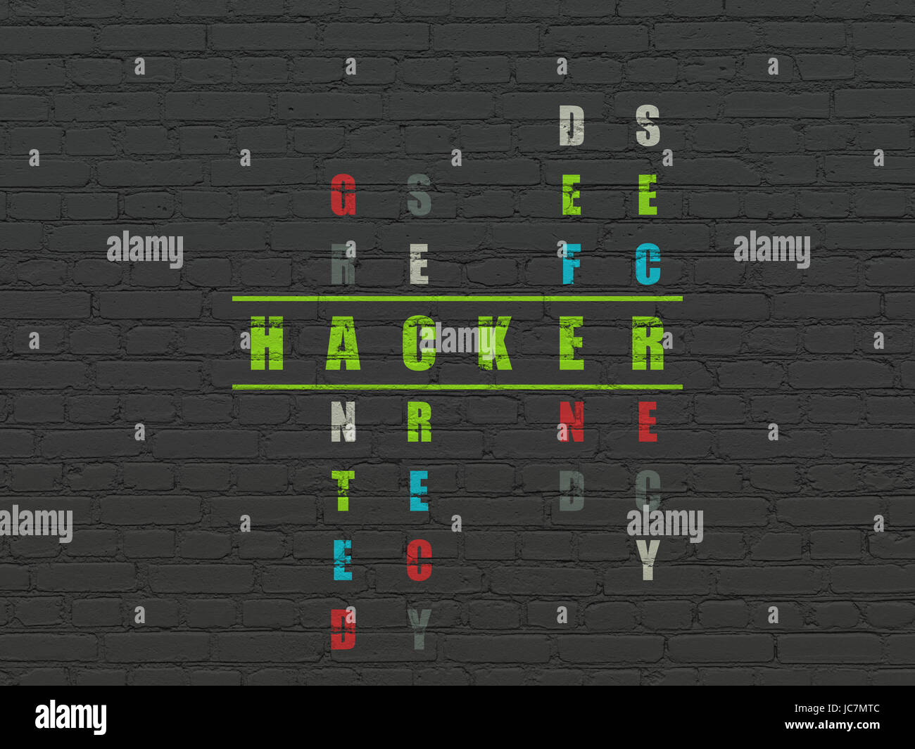 Safety concept Hacker in Crossword Puzzle Stock Photo Alamy