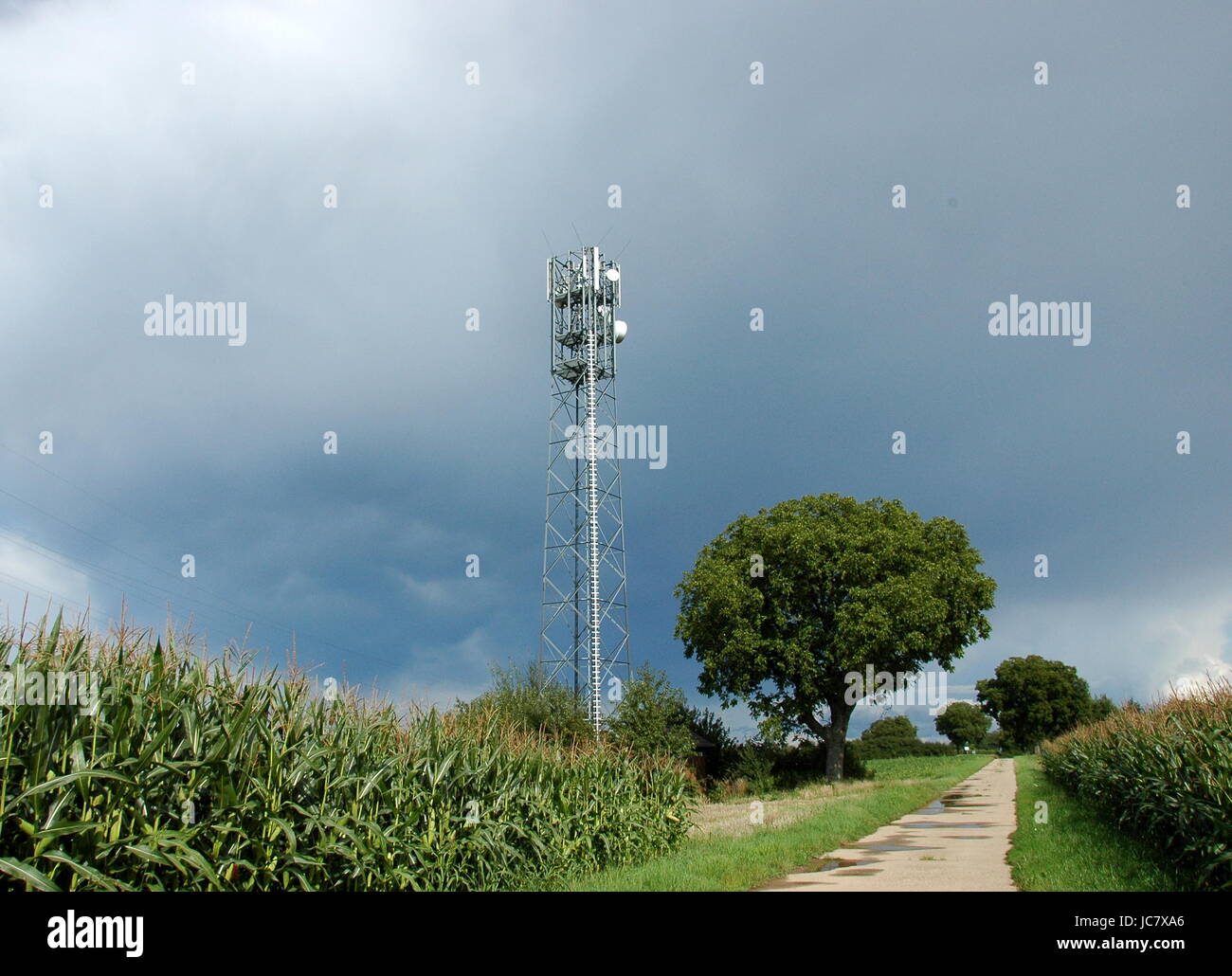 dish antenna aerial mast Stock Photo