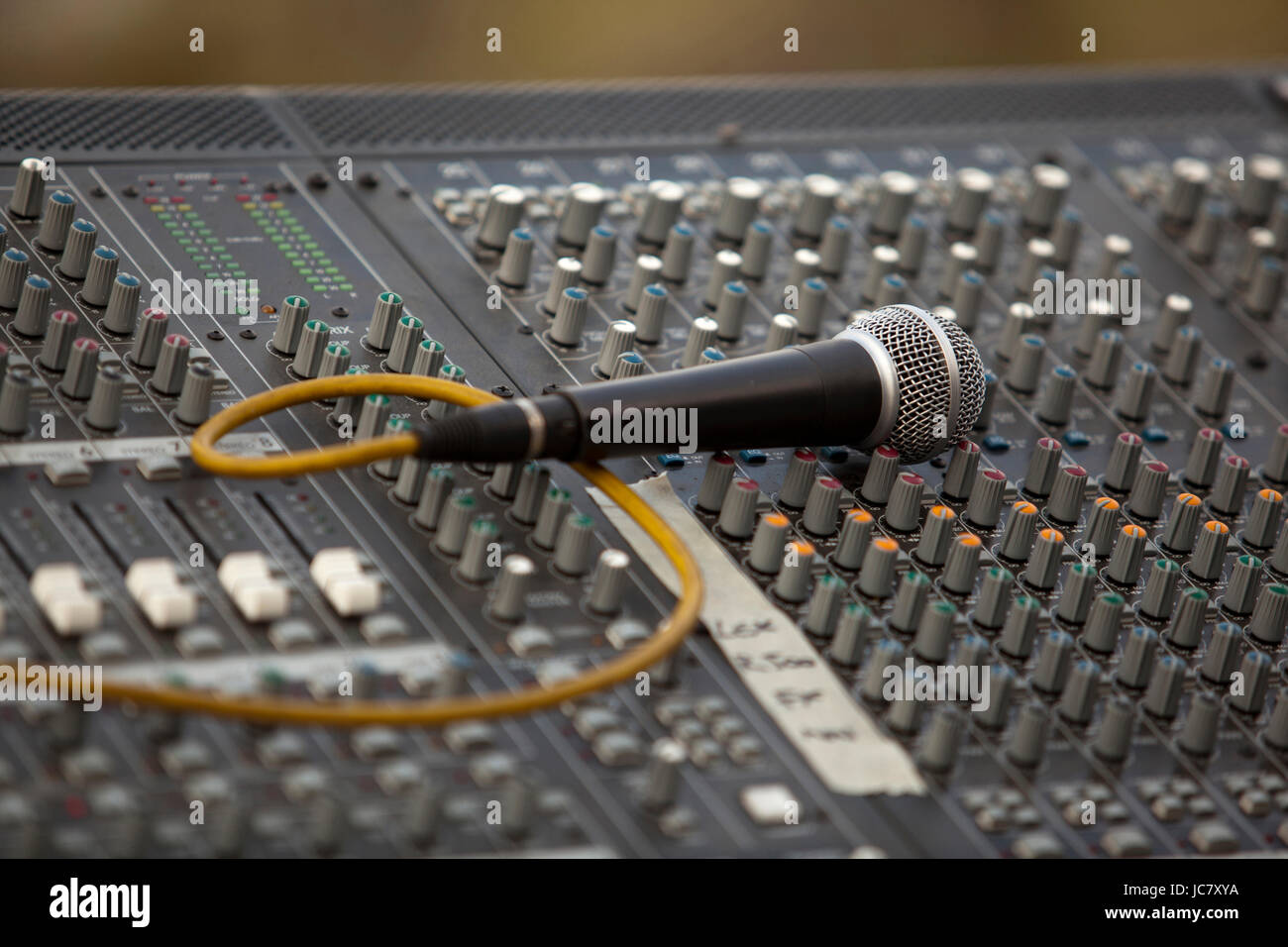 microphone and mixer Stock Photo