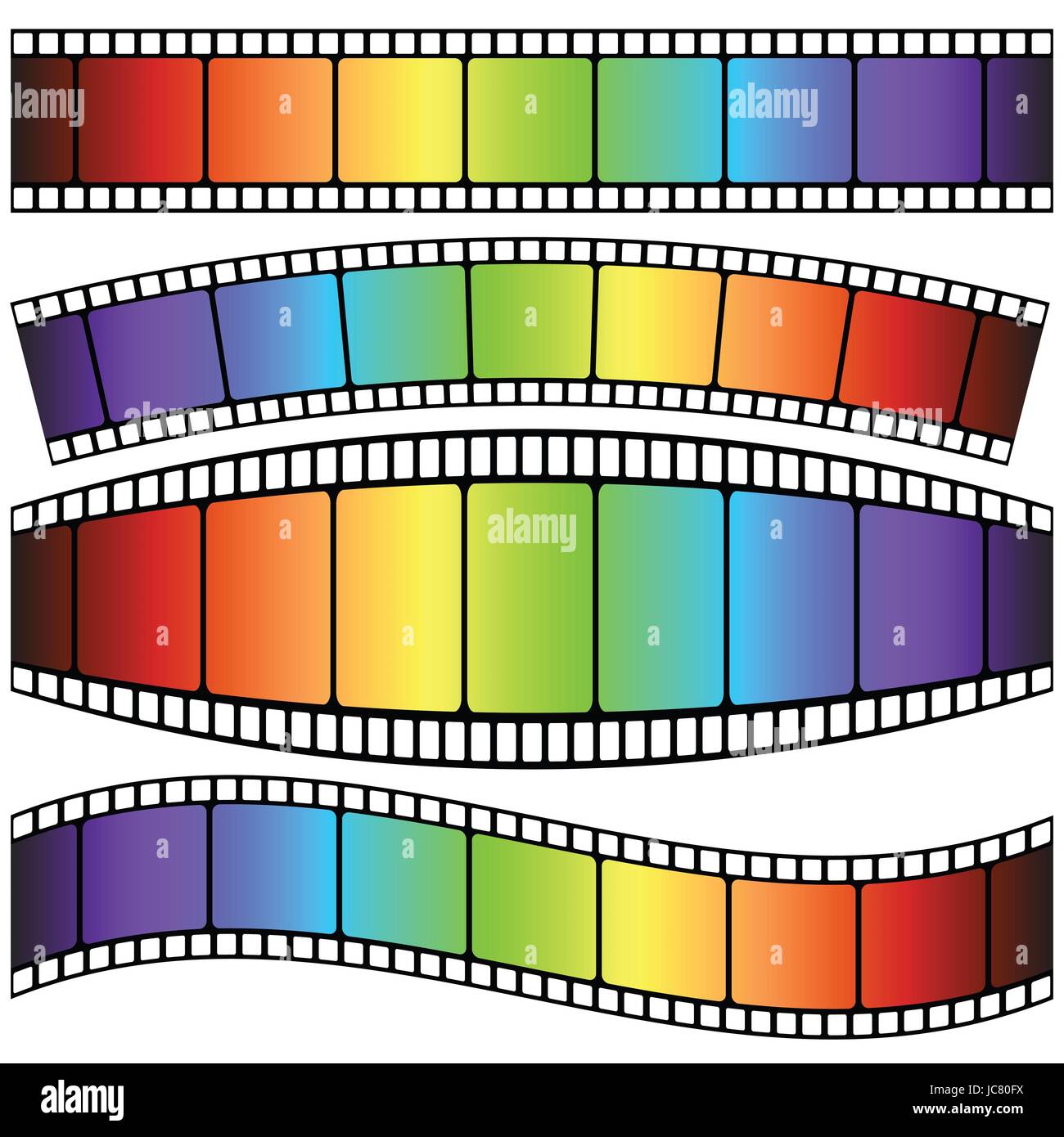 colorful illustration with set of Film strip on a white background ...