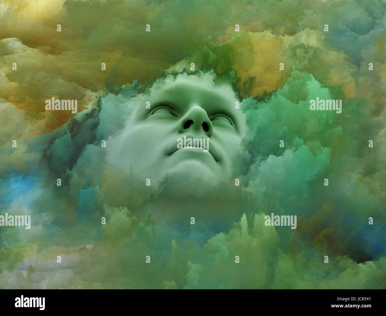 Dreaming Intellect series. Abstract design made of human face and ...