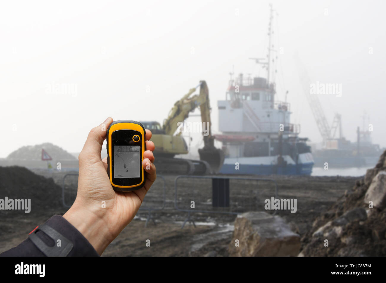 Setting Out A Building Using Gps finding the right position inside a construction site via gps ( blurred ...