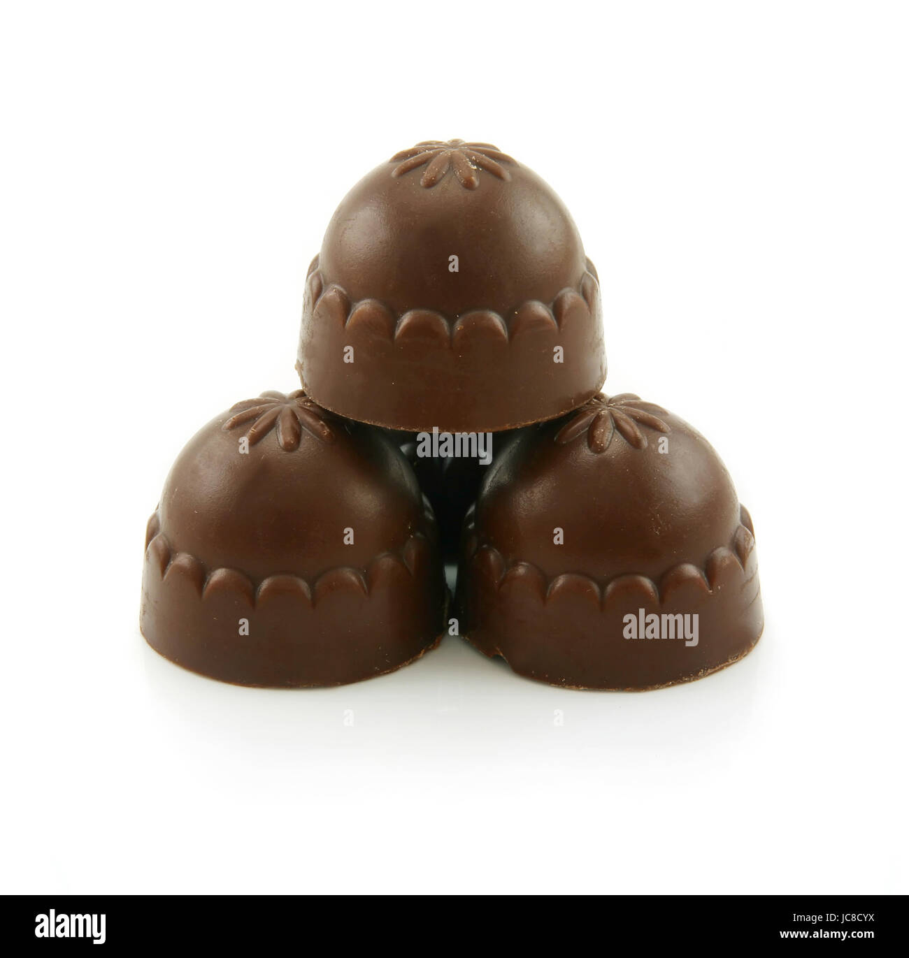 Chocolate Candy Pyramid Isolated on White Background Stock Photo - Alamy