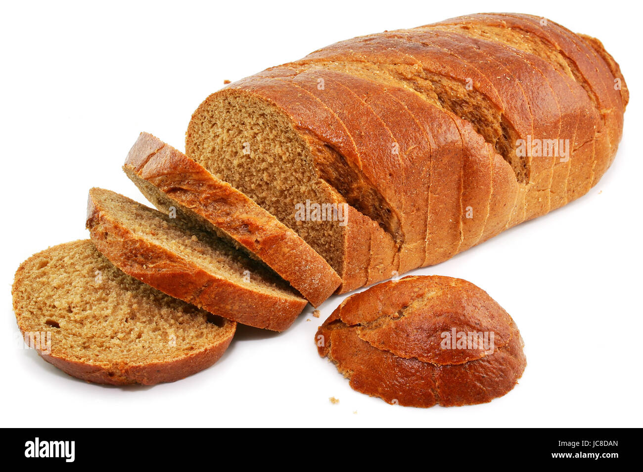 Whole wheat bread isolated on a white background Stock Photo - Alamy