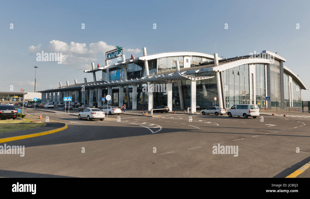 KIEV, UKRAINE MAY 07, 2017 Cars parked in front of Igor Sikorsky