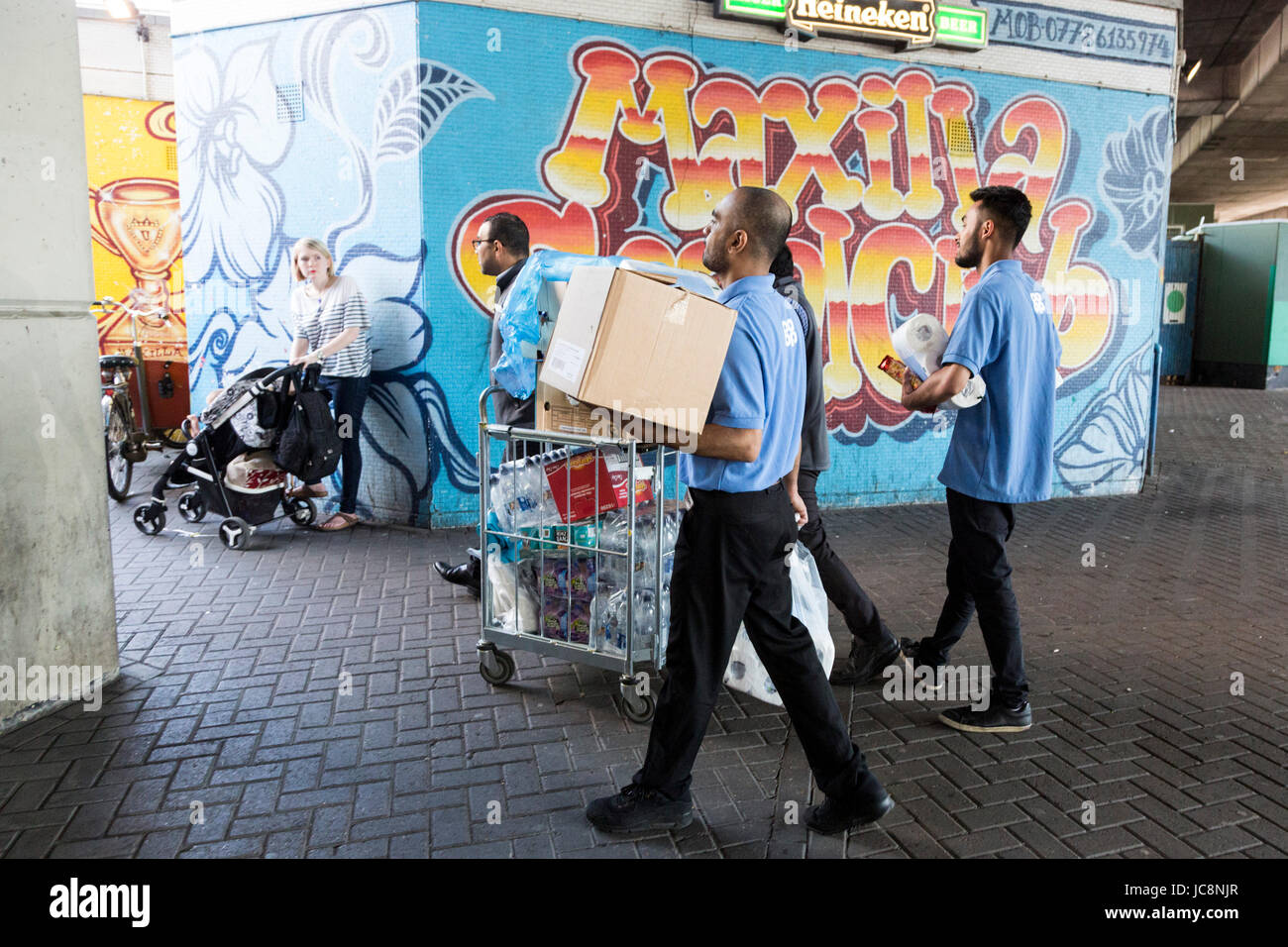 London, UK. 14 June 2017. After the fire in the 27storey, 120 flat