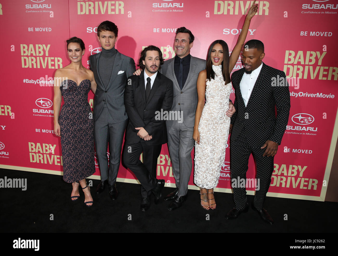 Los Angeles, USA. 14th Jun, 2017. Lily James, Ansel Elgort, Edgar ...