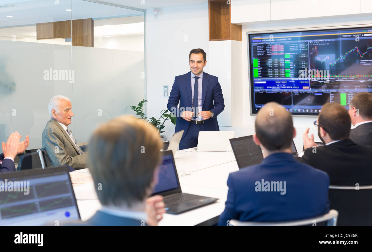 Business man making a presentation at office. Business executive ...