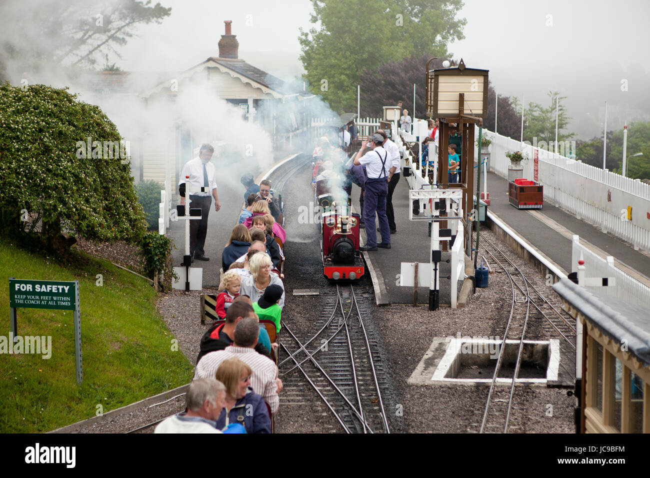Steam model train ride at Pecorama, Dorset, England UK Stock Photo Alamy