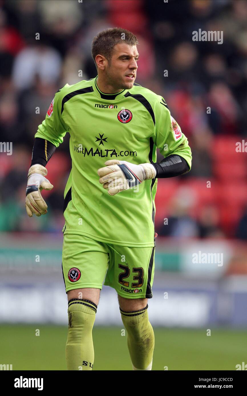 MARK BUNN SHEFFIELD UNITED FC BRAMALL LANE SHEFFIELD   ENGLAND 13 March 2010 Stock Photo