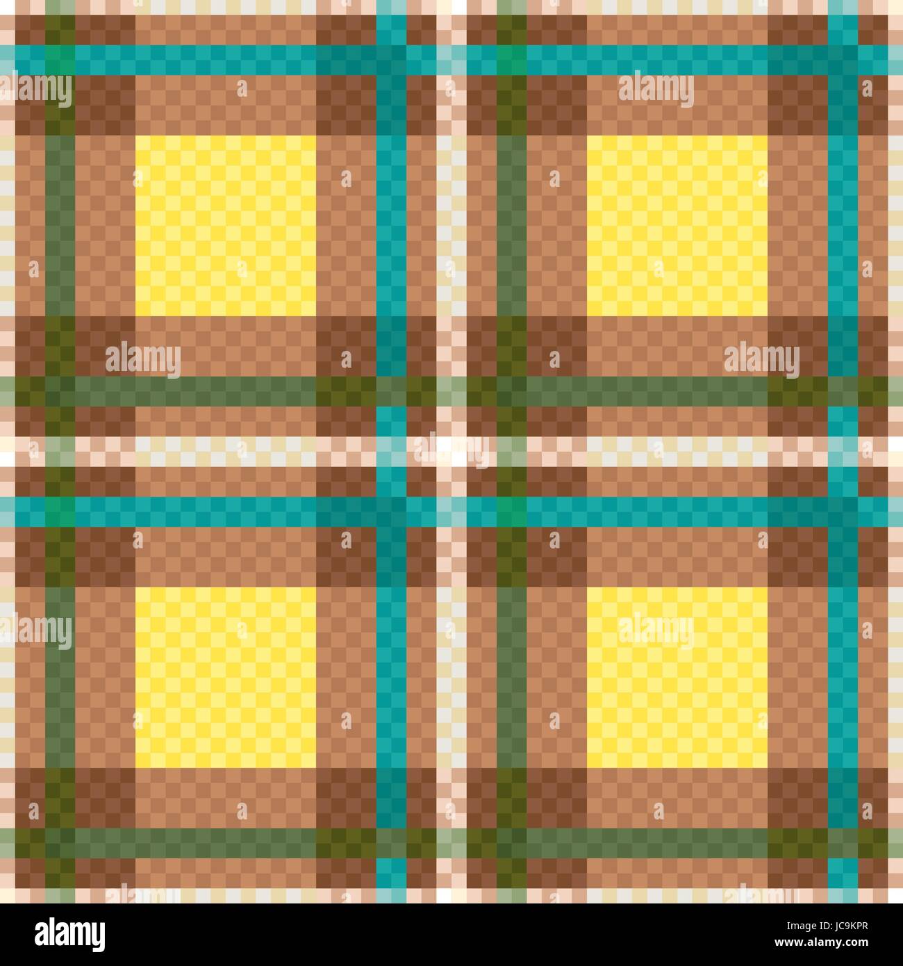 Seamless checkered vector pattern mainly in yellow and brown hues Stock ...