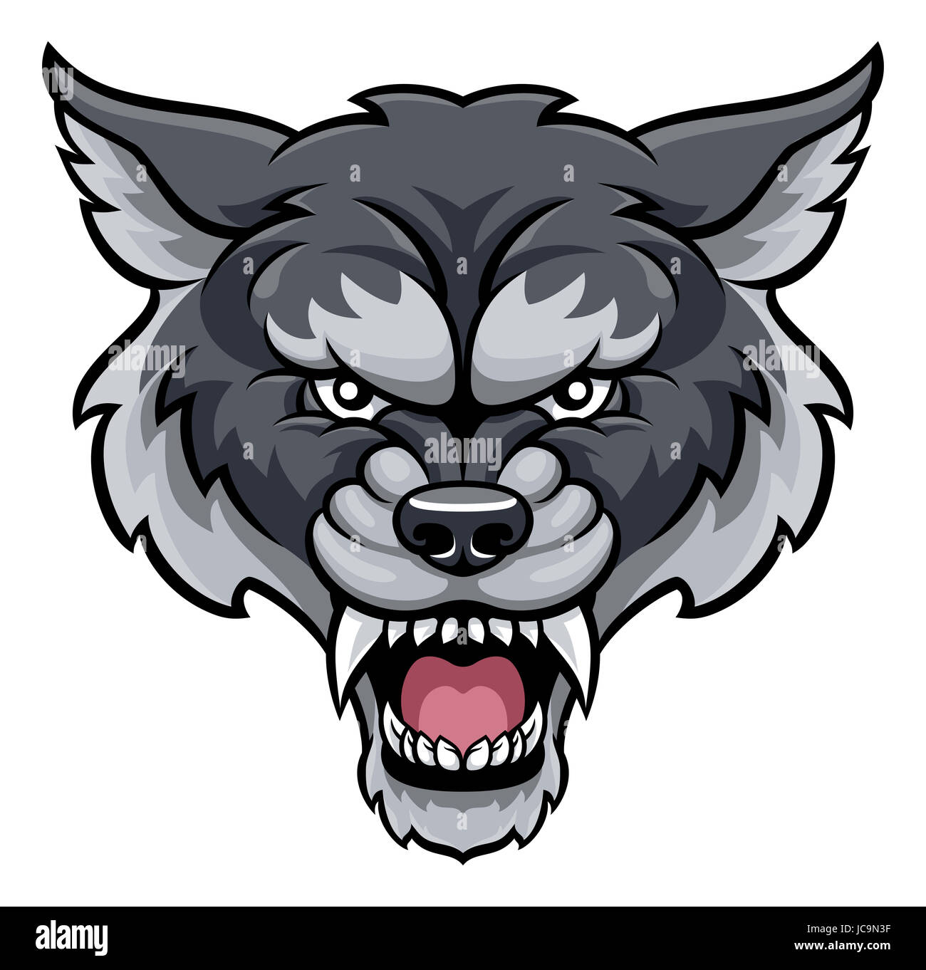 Cartoon wolf head hi-res stock photography and images - Alamy