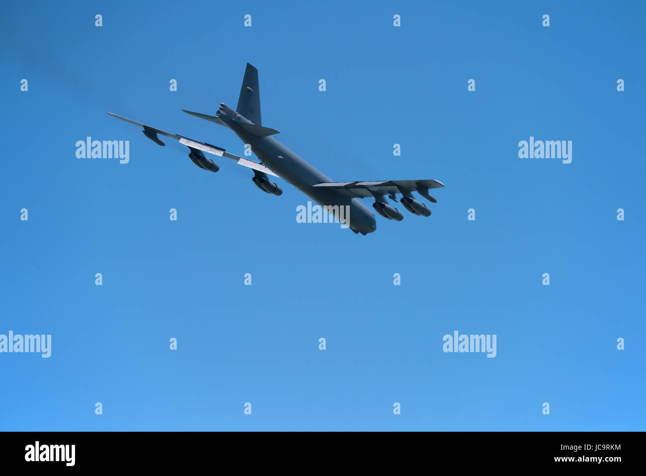 BOSSIER CITY, LOUISIANA, U.S.A.-APRIL 6, 2017: A U.S. Air Force B 52 bomber, assigned to the Air Force Global Strike Command's Eighth Air Force. Stock Photo