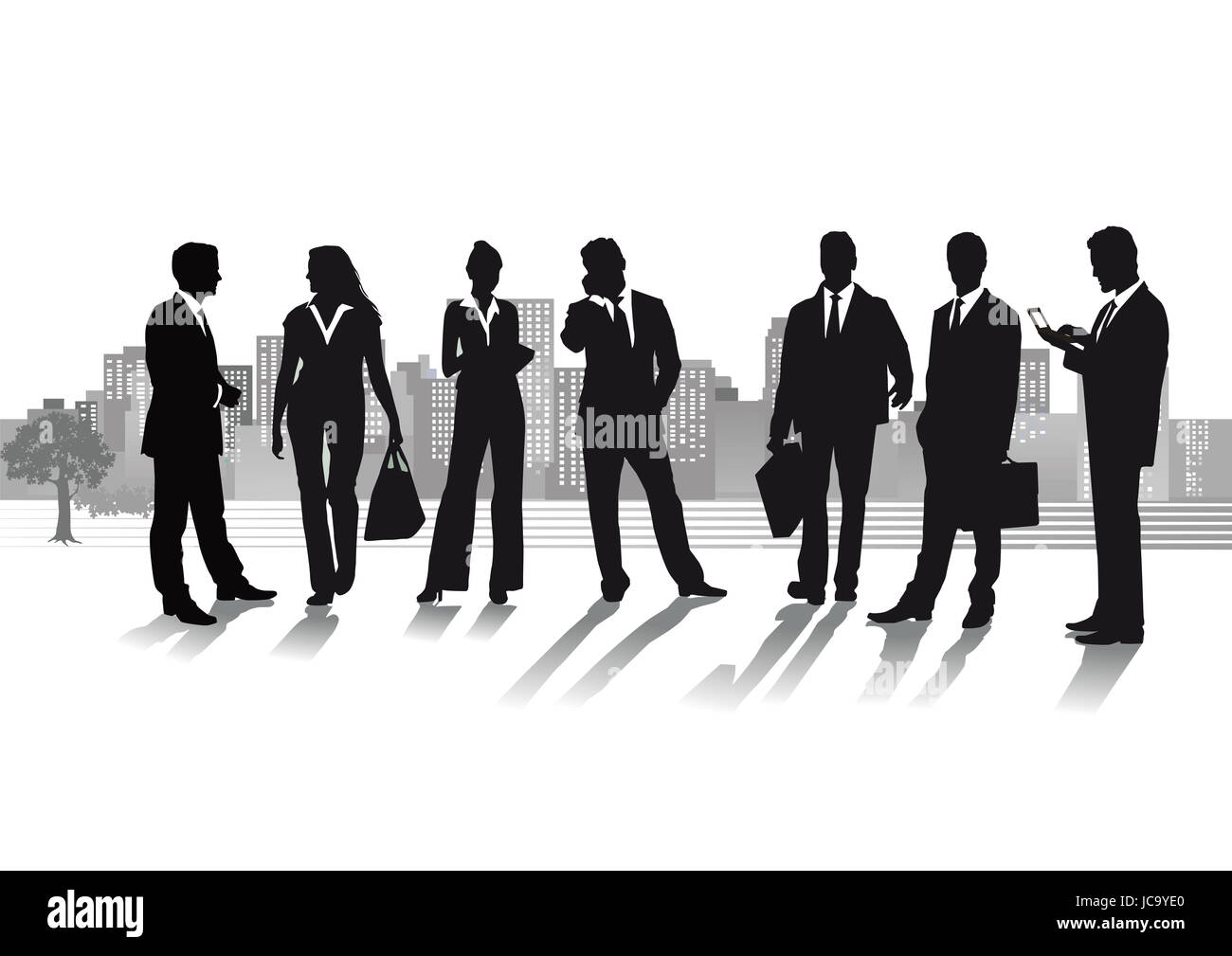 group of business people with cityscape Stock Photo