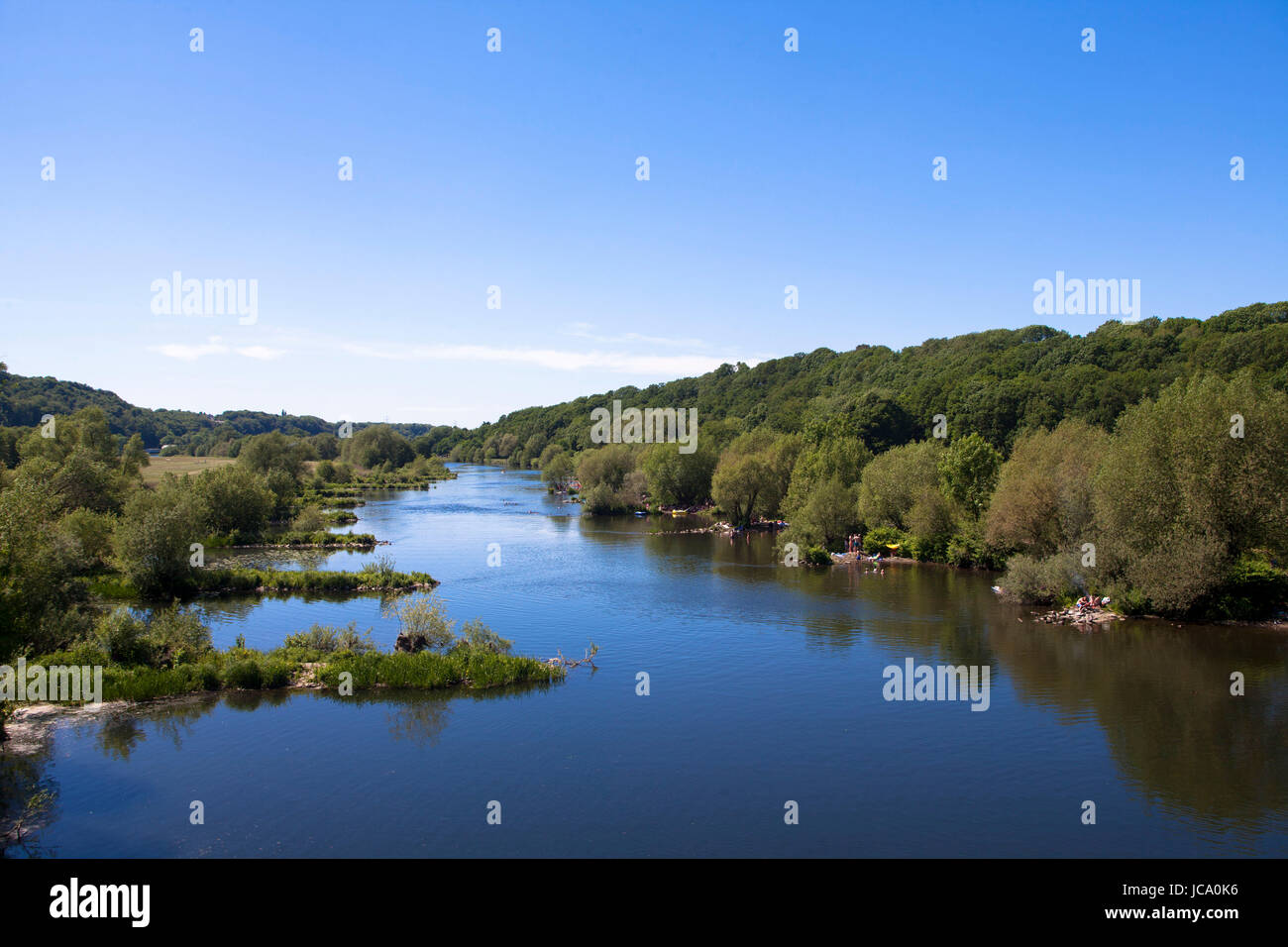Germany, Ruhr area, the river Ruhr between Hattingen and Bochum. Stock Photo