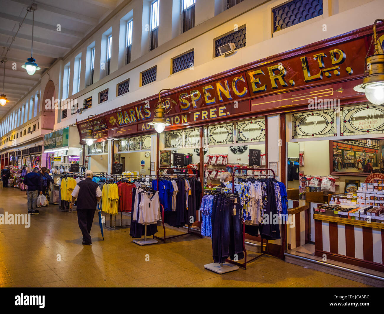 The original penny bazaar of Marks and Spencer in the Grainger market, Newcastle uopn Tyne Stock Photo