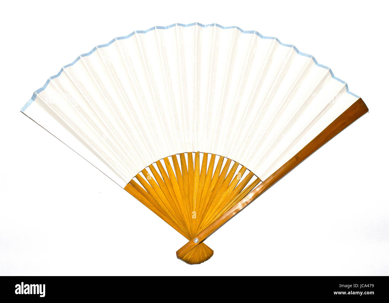 Vintage Hand Fan on White Background Stock Photo Alamy