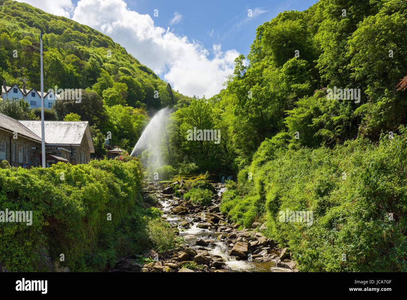 The West Lyn River at Lynmouth on the North Devon coast in Exmoor National park, England. Stock Photo