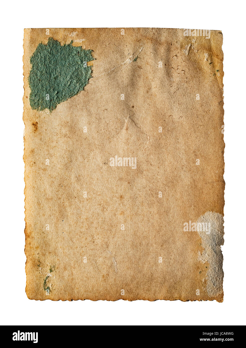 Old aged paper with ragged edges isolated on white Stock Photo