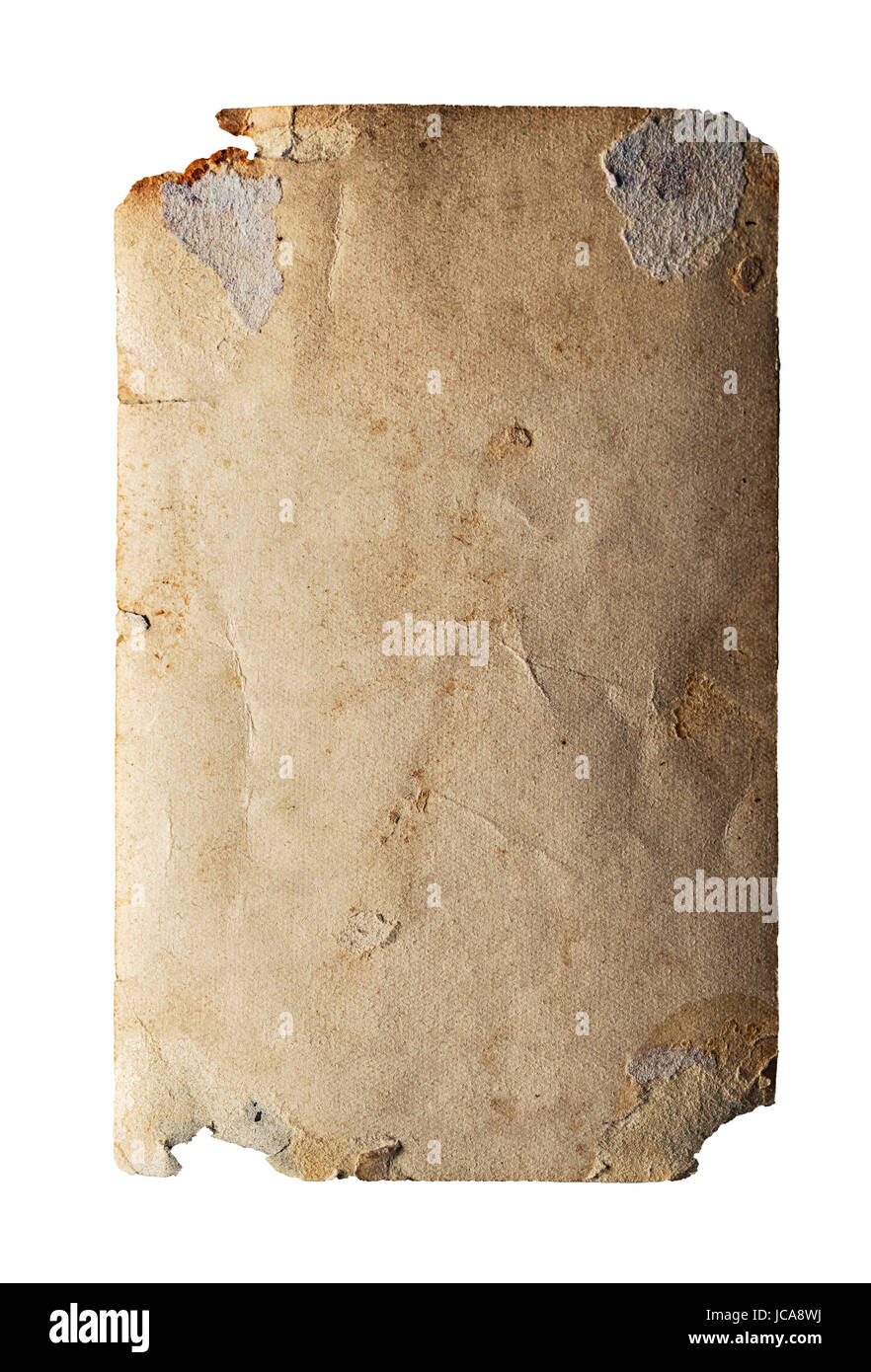 Old aged paper with ragged edges isolated on white Stock Photo