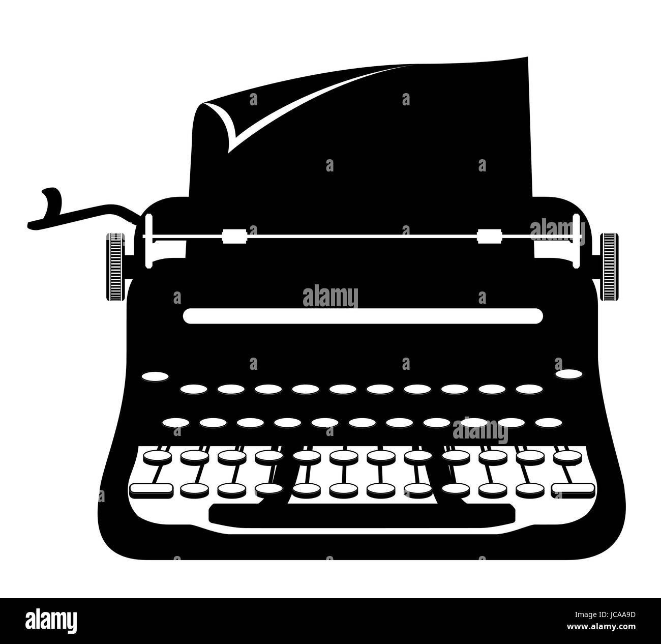 typewriter old retro vintage icon stock vector illustration isolated on white background Stock Vector