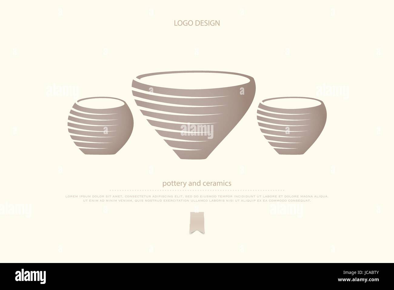 pot or clay vase icons. pottery and ceramics vector logo design. handiwork shop brand symbol. traditional handmade pots, classic art objects. archeolo Stock Vector