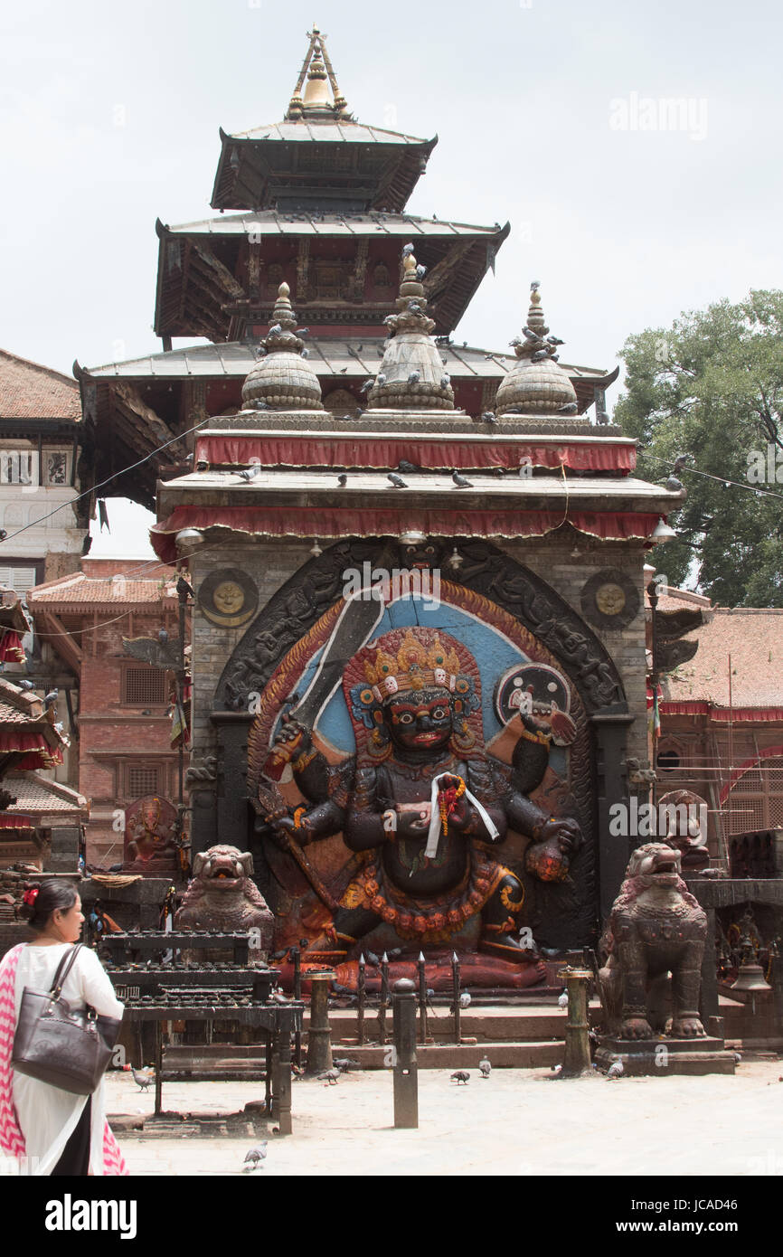 Kala Bhairav  in Durbar Square (Basantapur Darbar Kshetra) Kathmandu Nepal Stock Photo