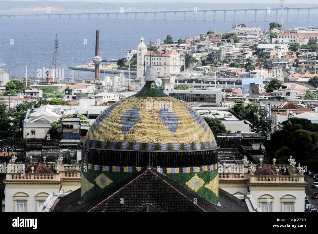 MANAUS, 10.06.2017: View of dome of Amazon Theater and part of the Manaus city. (Photo: Néstor J. Beremblum / Alamy News) Stock Photo