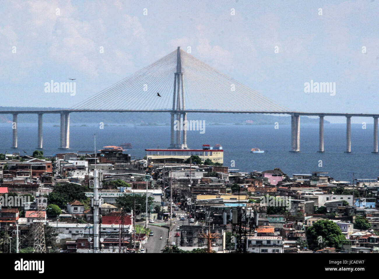 MANAUS, 10.06.2017: View of part of the Manaus city and the bridge. (Photo: Néstor J. Beremblum / Alamy News) Stock Photo