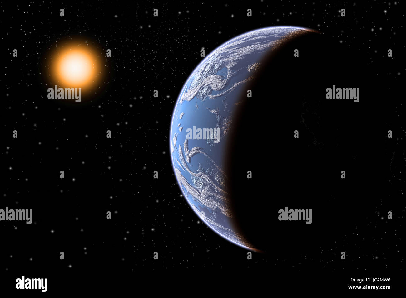 Kepler 452B Also Called Earth 2.0 Stock Photo