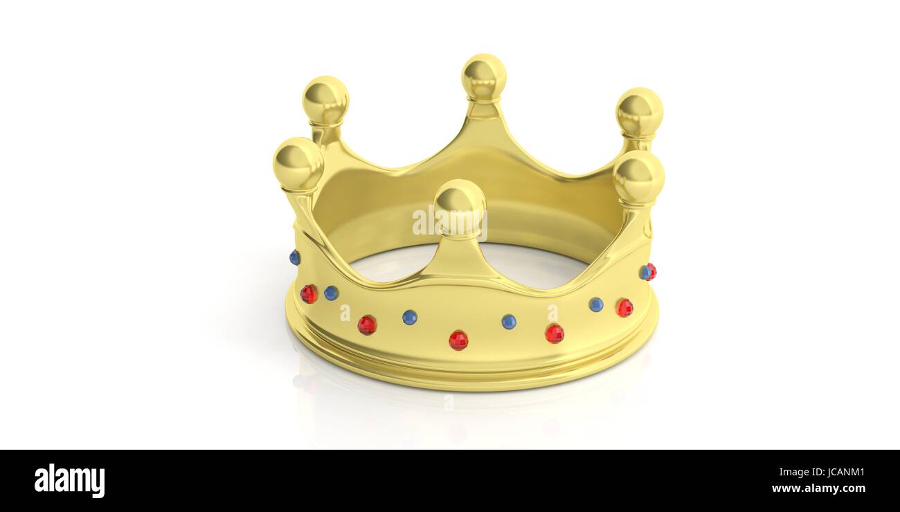 Golden crown isolated on white background. 3d illustration Stock Photo ...
