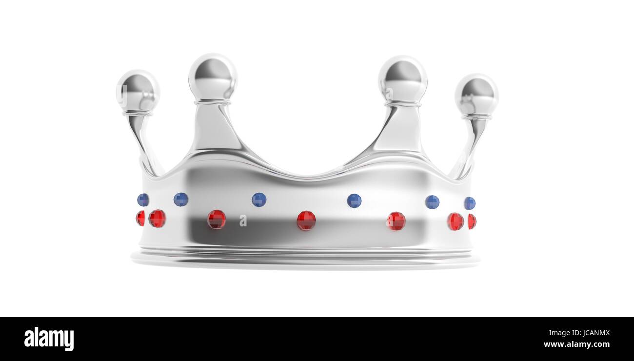 Silver crown isolated on white background. 3d illustration Stock Photo ...