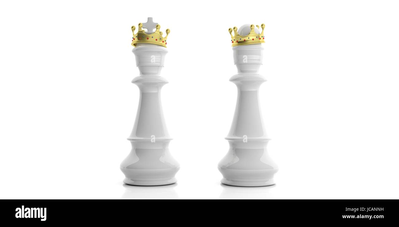 Wallpaper chess king and queen figures with crowns isolated on