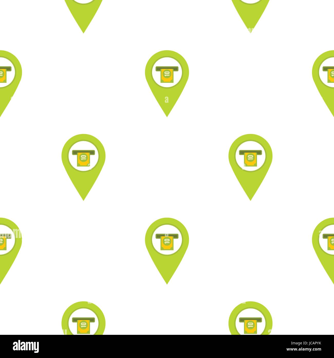 Green map pin pointer with ATM sign pattern flat Stock Vector Image ...