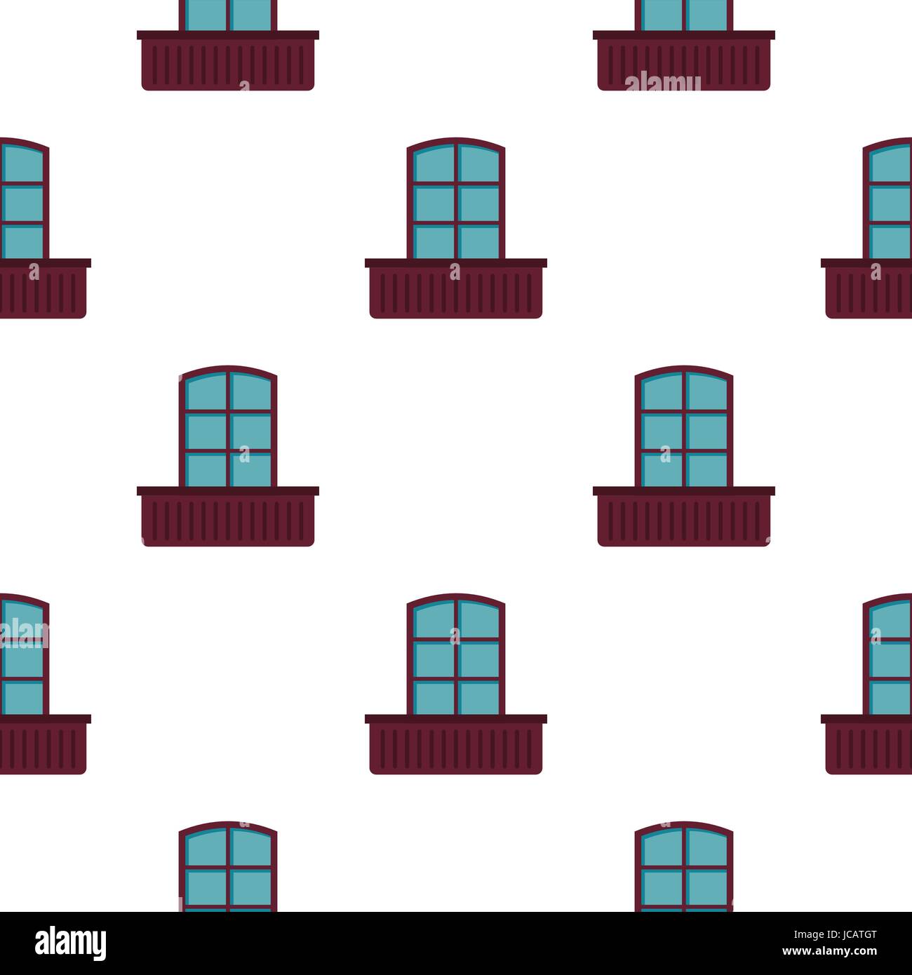 Retro window and flowerbox pattern flat Stock Vector Image & Art - Alamy