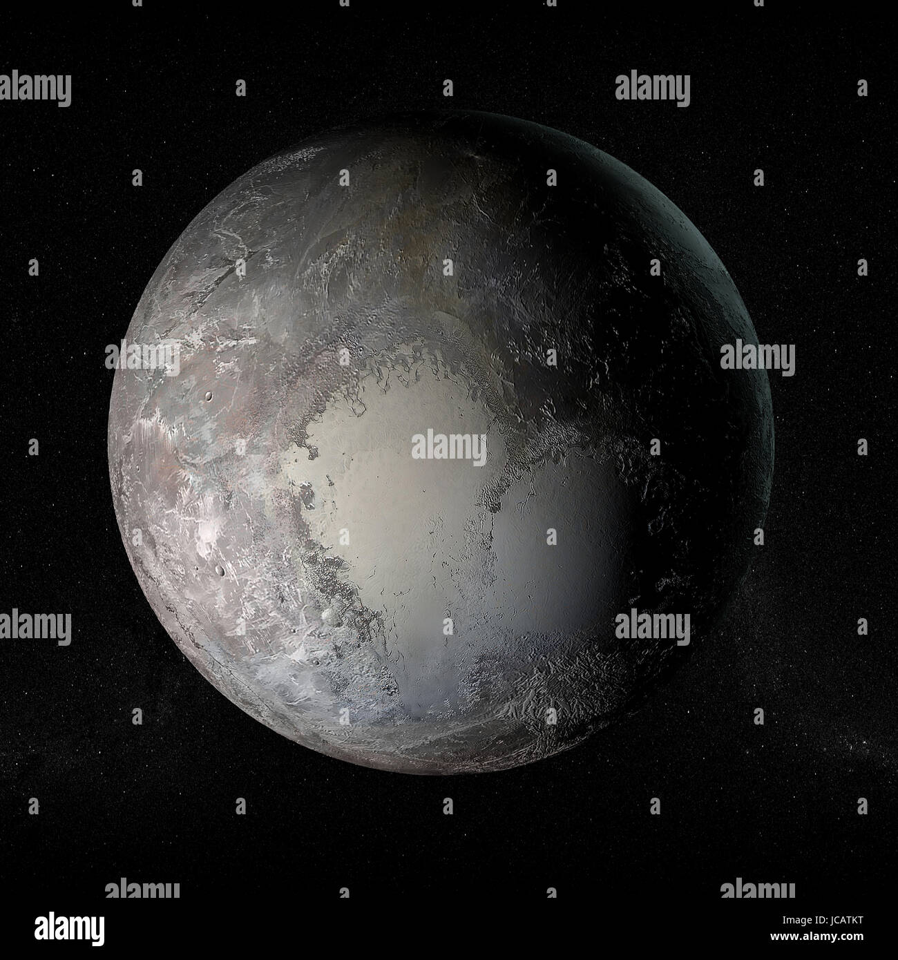 Pluto, rotation, planet, solar system, space, 3d rendering. Element of this image is furnished by Nasa Stock Photo