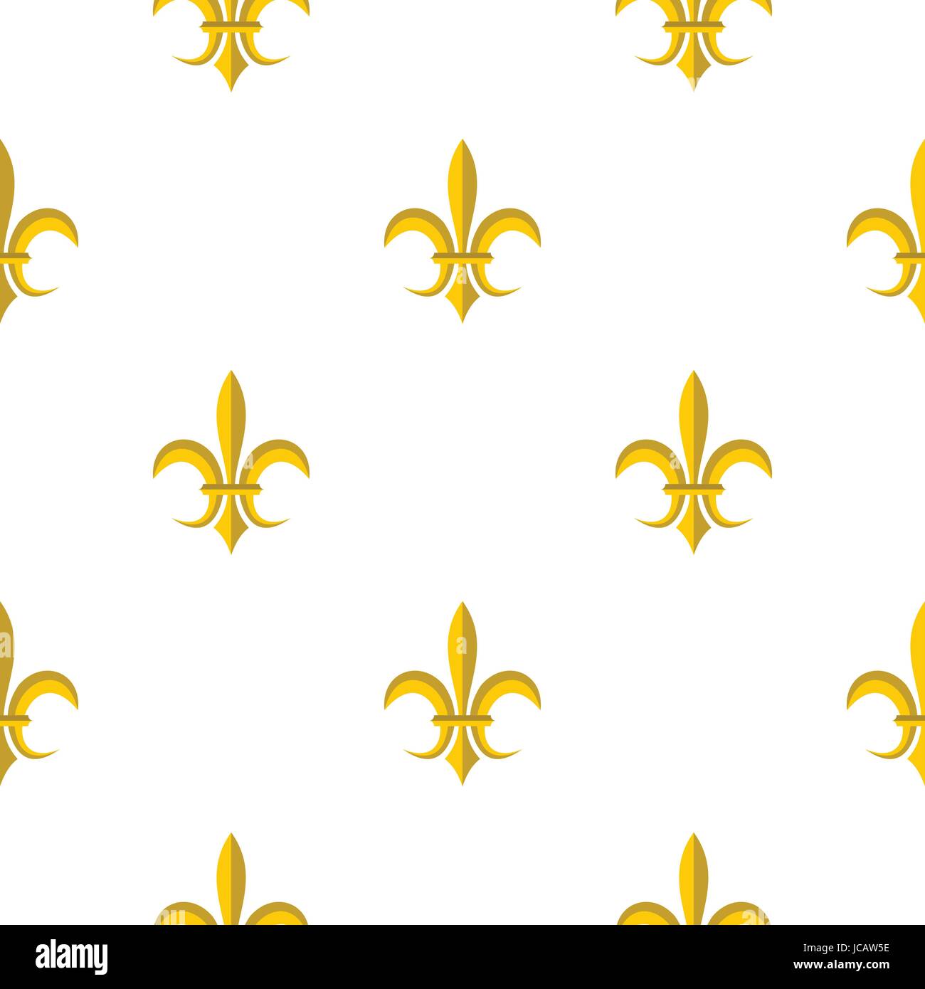 Gold royal lily pattern flat Stock Vector