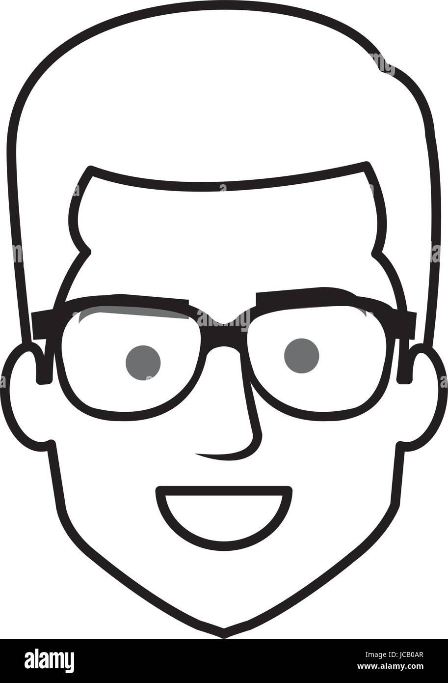 young man head with glasses avatar character Stock Vector Image & Art ...