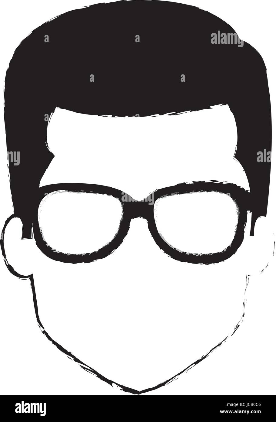 young man head with glasses avatar character Stock Vector Image & Art ...