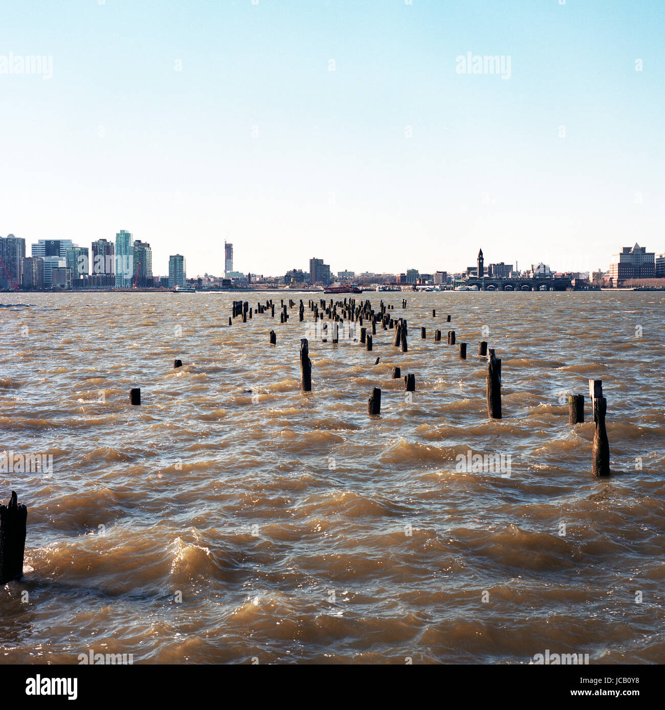 Hudson River and Jersey City Stock Photo