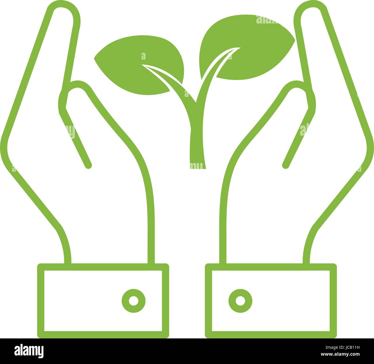 hands with leafs plant ecology icon Stock Vector Image & Art - Alamy