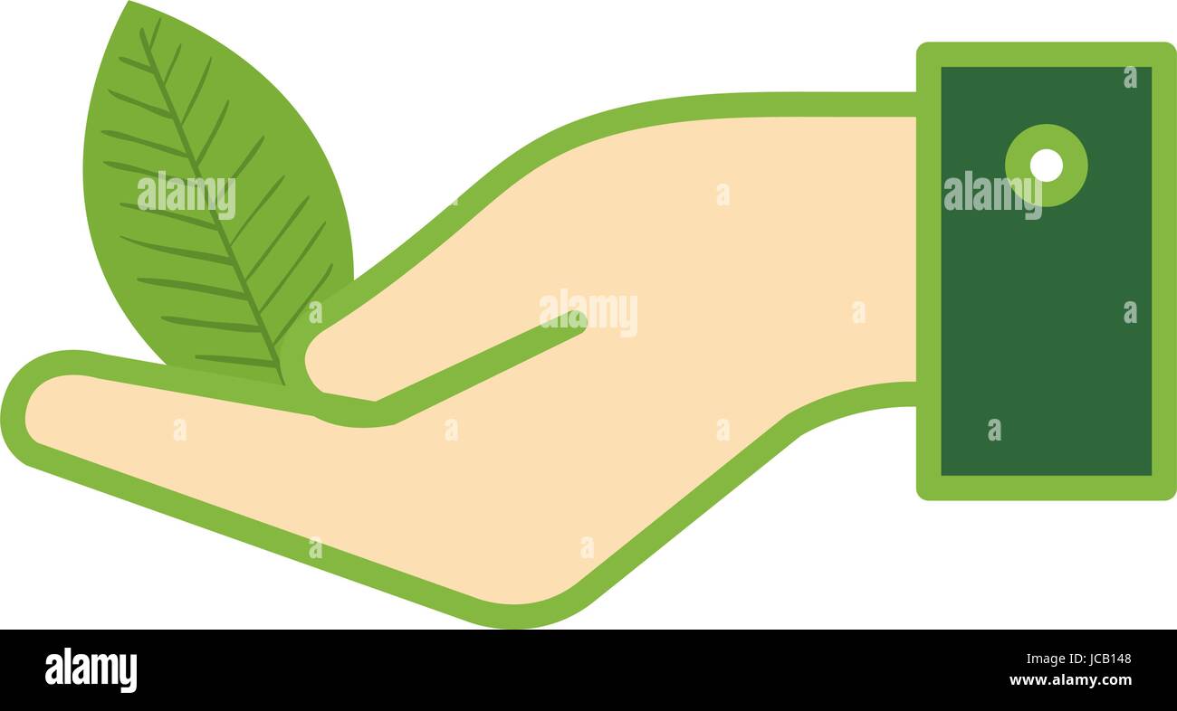 hands with leafs plant ecology icon Stock Vector Image & Art - Alamy