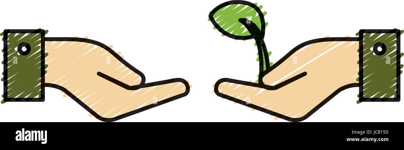 hands with leafs plant ecology icon Stock Vector Image & Art - Alamy