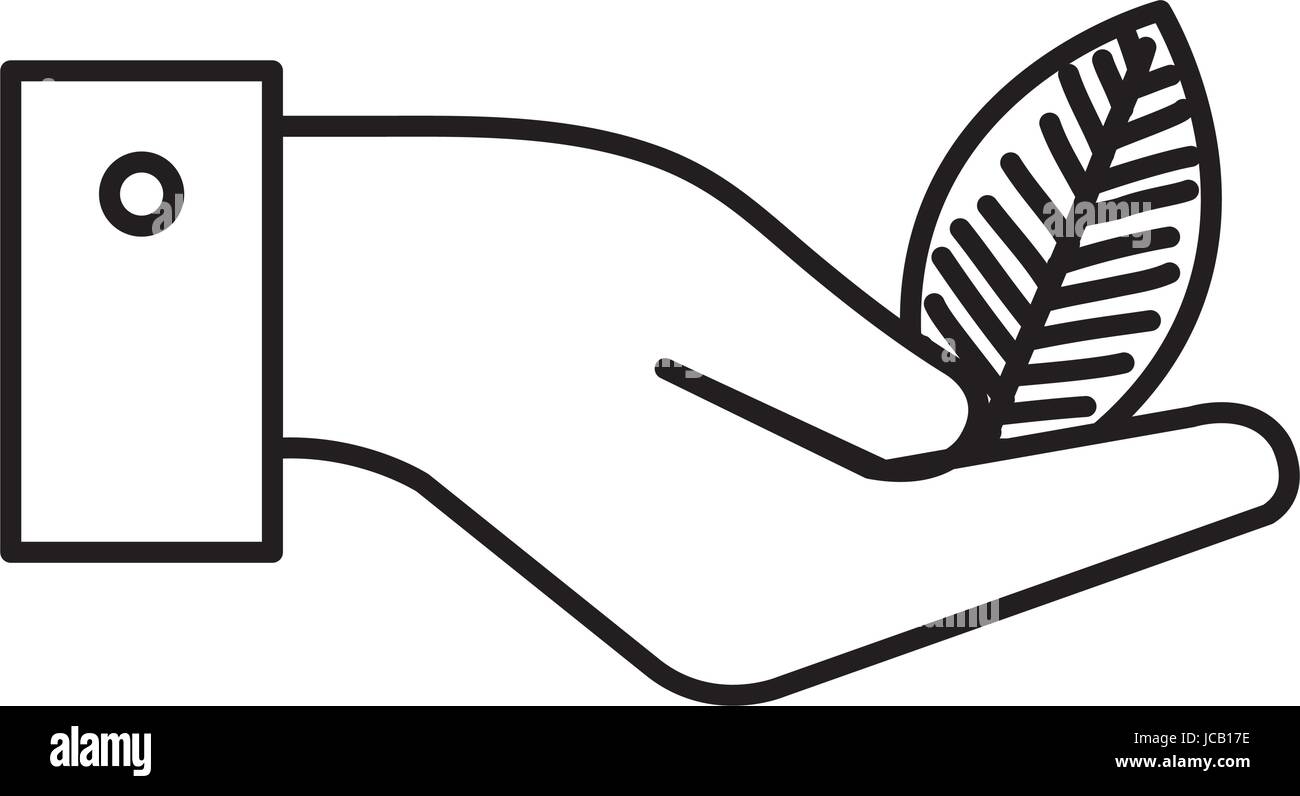 hands with leafs plant ecology icon Stock Vector Image & Art - Alamy