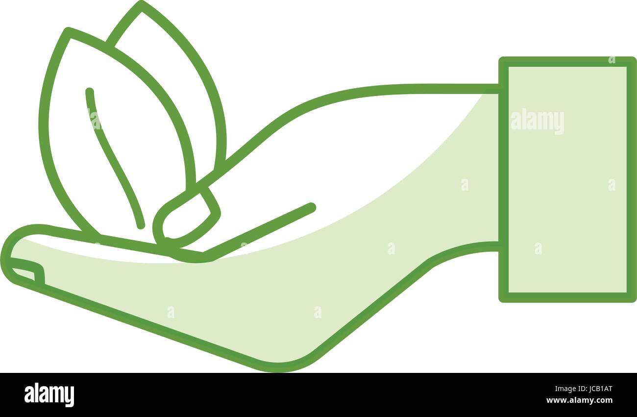 hands with leafs plant ecology icon Stock Vector Image & Art - Alamy
