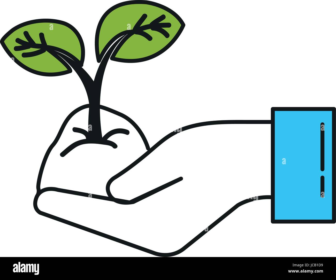 hands with leafs plant ecology icon Stock Vector Image & Art - Alamy
