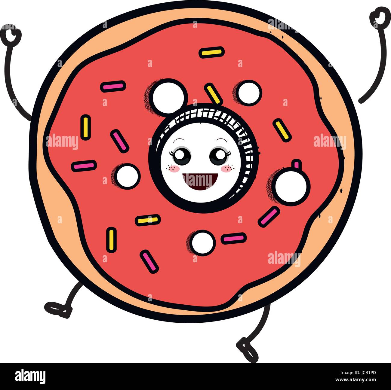 delicious sweet donut kawaii character Stock Vector Image & Art - Alamy